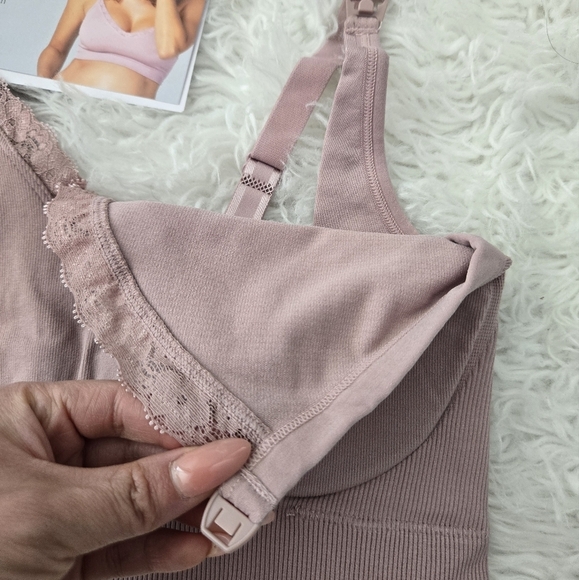 Destination Maternity Women's Cooling Lace Trim Nursing Bralettes. Bundl… - Picture 6 of 9
